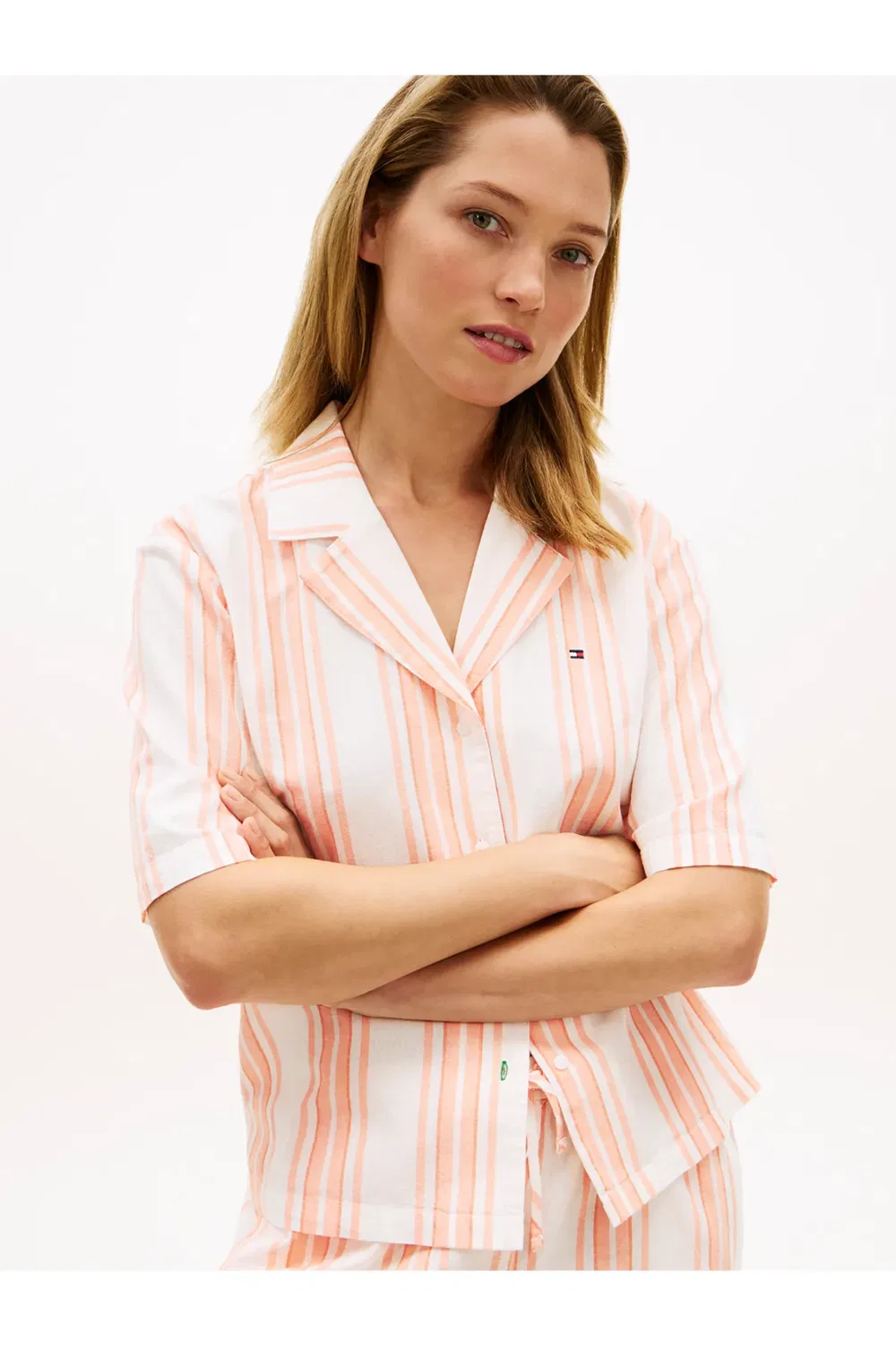 Комплект из рубашки и шорт из льна с полоской Tennis Court Stripe Tommy Hilfiger, Peach — фото 3