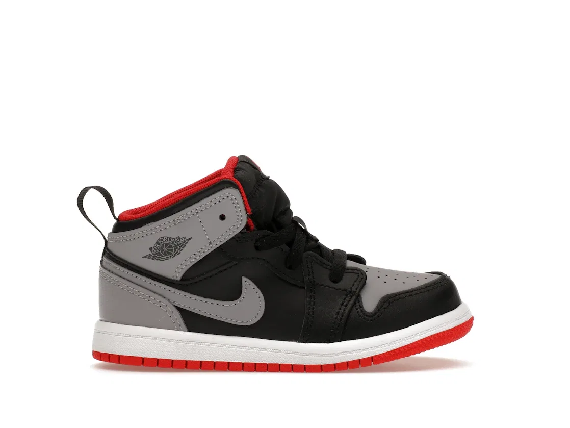Детские кроссовки Lifestyle с высоким берцем Jordan 1 Mid Jordan, Black/Fire Red/White/Cement Grey