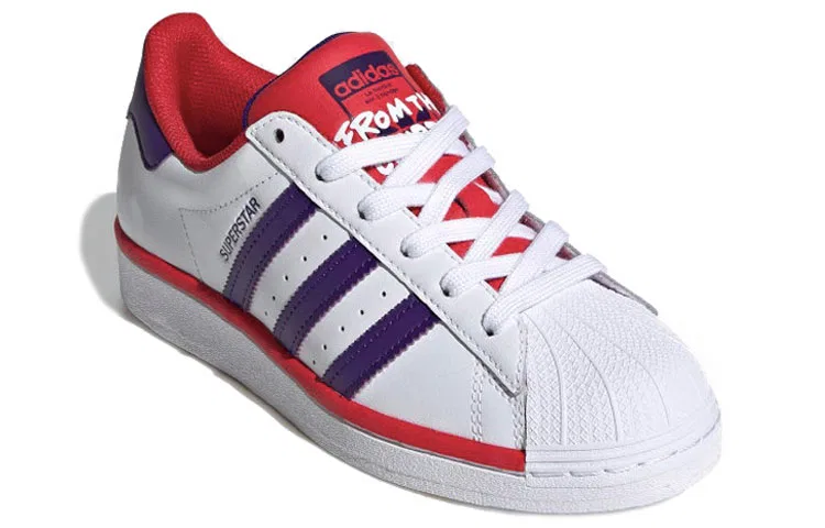 Детские кроссовки для скейтбординга с низким верхом J Cushioning Adidas Originals, White Purple Red — фото 3