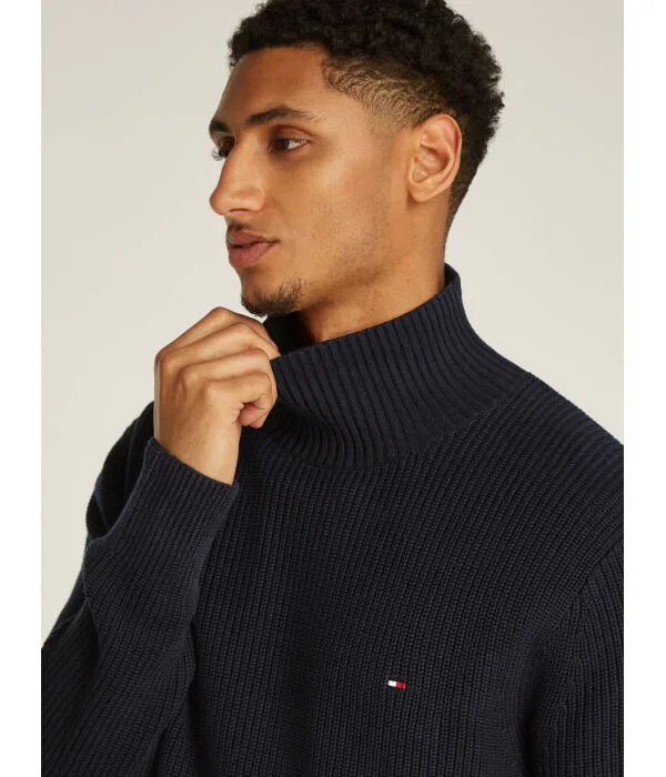 Мужской пуловер с длинным рукавом Dolcevita Tommy Hilfiger, Blu Marino — фото 3