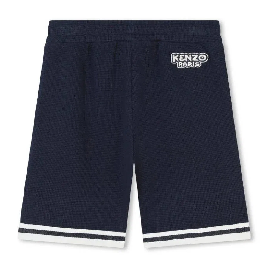 Шорты с утяжкой и патчем Kenzo Boys Drawstring Logo-Patch Shorts Kenzo, Blue — фото 2