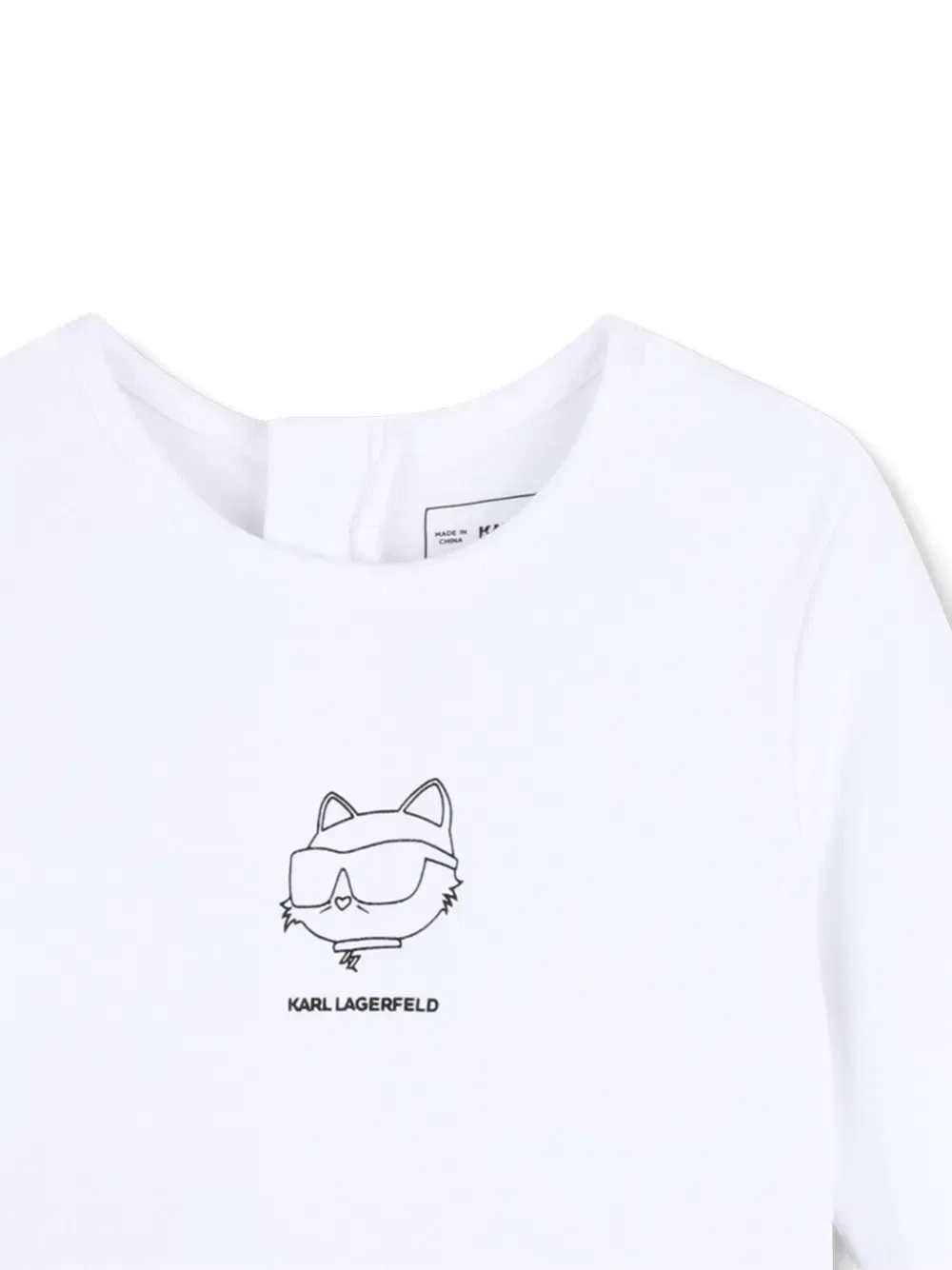Платье с длинными рукавами и логотипом Karl Lagerfeld Kids, белый — фото 3