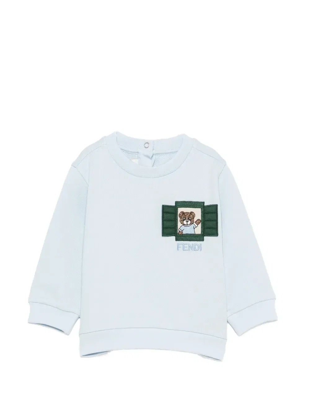 Свитшот с нашивкой в виде плюшевого мишки Fendi Kids, синий