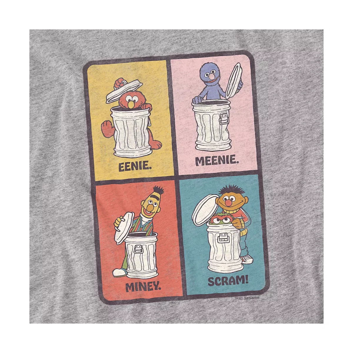 Детское боди с коротким рукавом Eenie, Meenie, Miney, Scram Sesame Street, Athletic Heather — фото 2