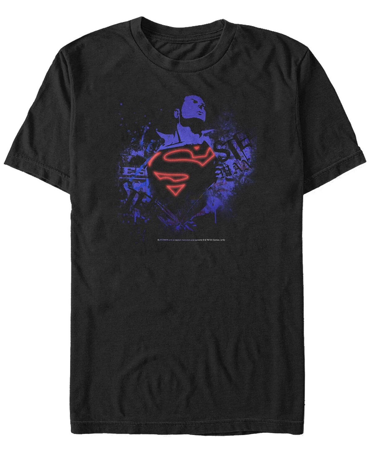 

Мужская футболка с коротким рукавом dc superman neon chest logo Fifth Sun, черный