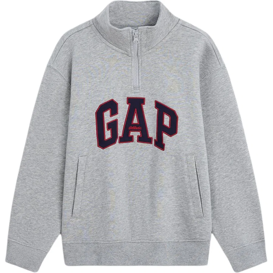 Детский свитшот с воротником-стойкой GAP, Light Gray