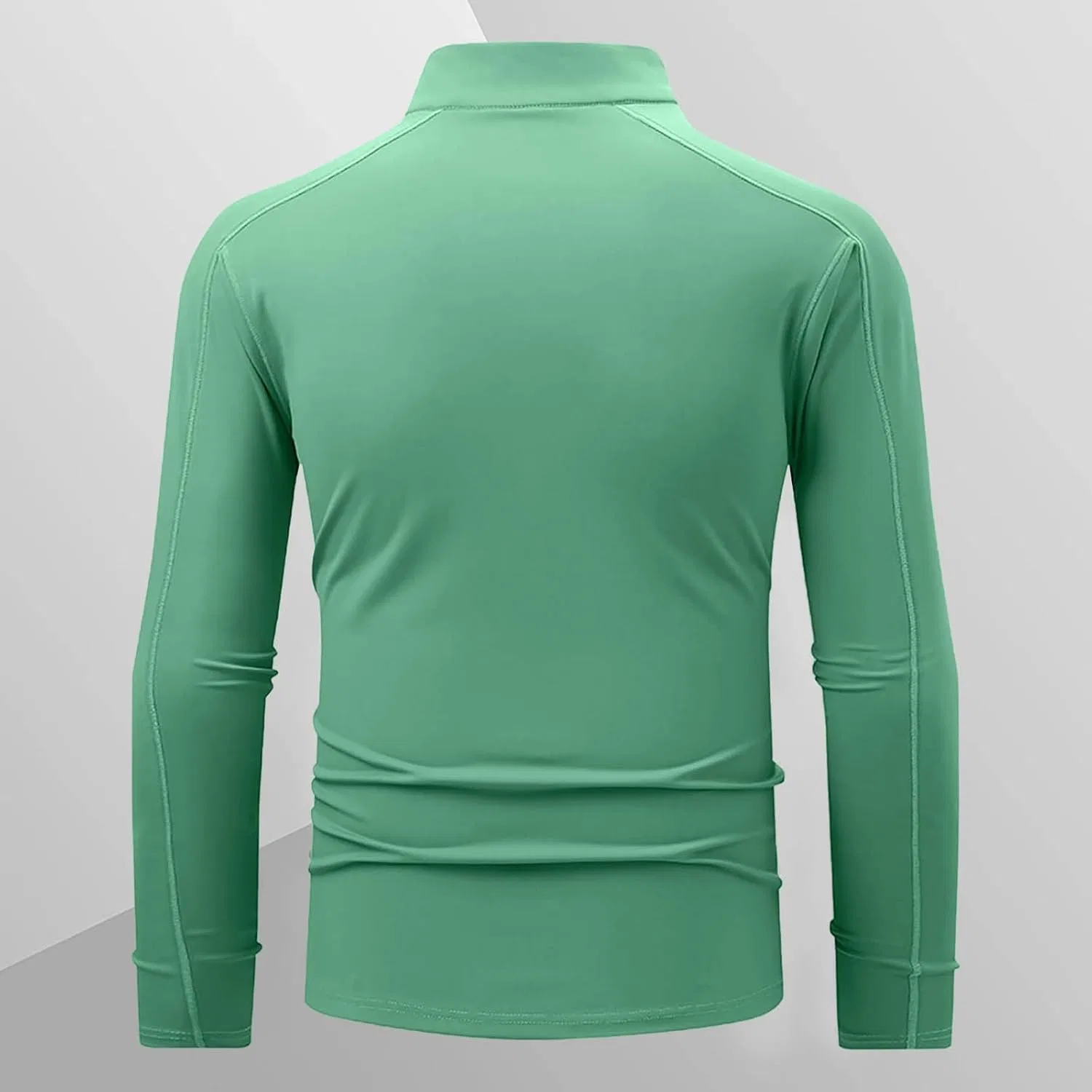 Мужская компрессионная футболка с четверть-застежкой Athletic, Mint Green — фото 2