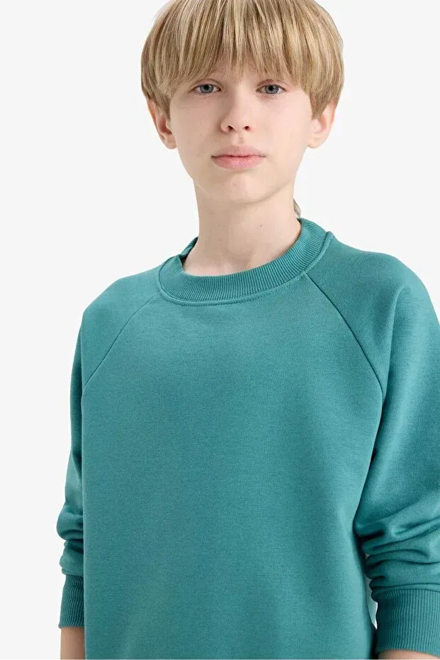 Детское худи для мальчиков хлопковое Basics Defacto, Green Gn1270 — фото 4