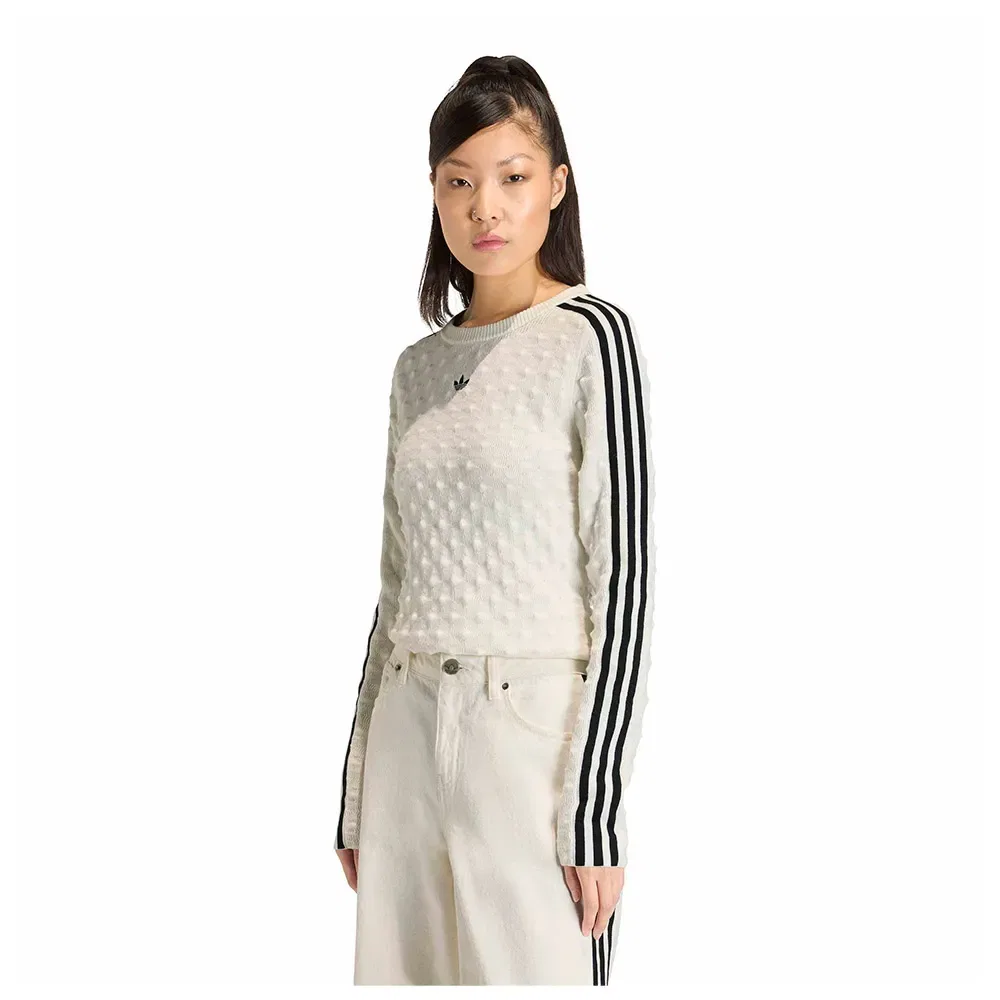 Свитшот трикотажный Slim Solid Spike Knit Adidas Originals, белый
