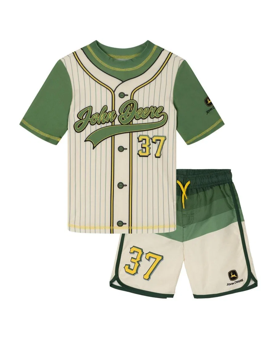 Комплект из рашгарда и плавок John Deere, Hunter Green Ivory