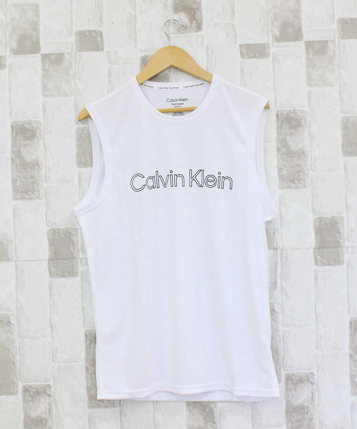 Мужская рашгарда без рукавов Calvin Klein, Белый