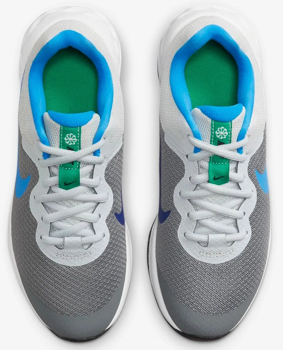Детские кроссовки для девочек Nike Revolution 6 Nn Nike, Cool Grey/Deep Royal Blue/Pure Platinum — фото 4