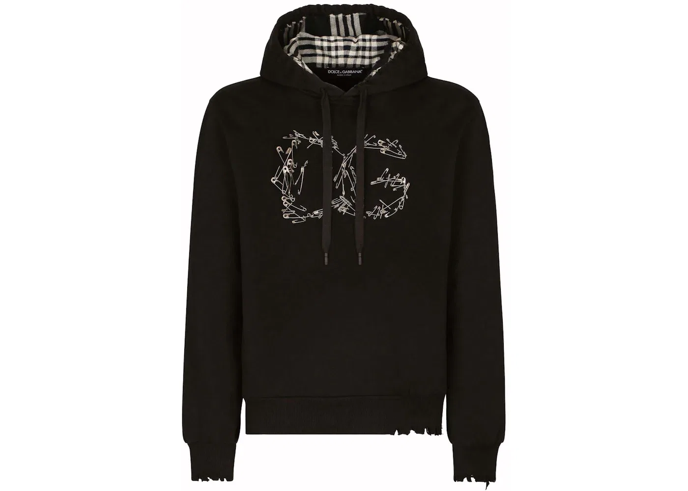 Мужской худи с принтом Safety-Pin Logo Dolce & Gabbana, Black