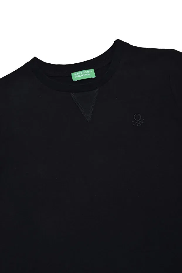 Детские свитшот для мальчиков хлопковый Benetton, Black — фото 3