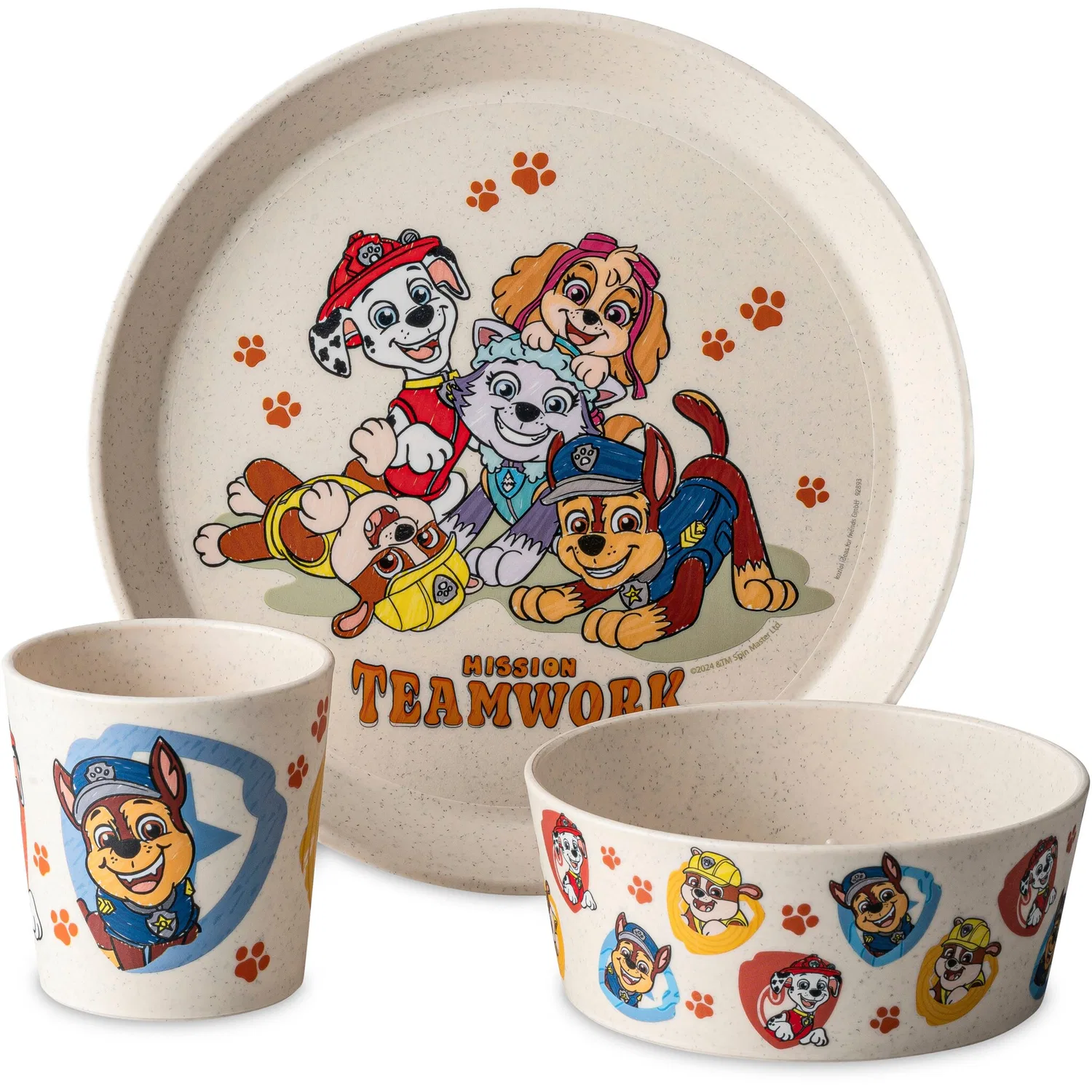 Детский набор посуды 3 предмета Paw Patrol KOZIOL, Organic Moon Paw Patrol