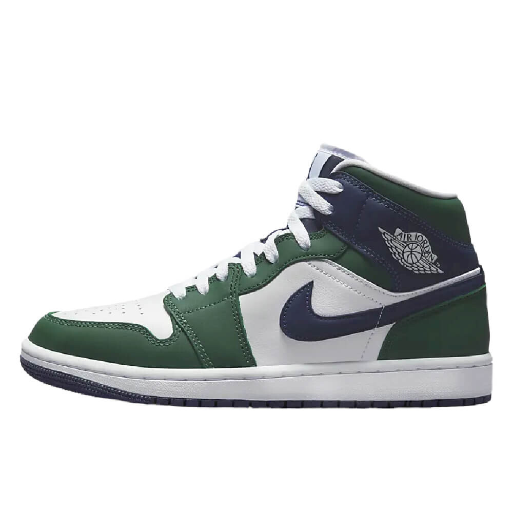 

Кроссовки Nike Air Jordan 1 Mid SE, зеленый/белый/синий