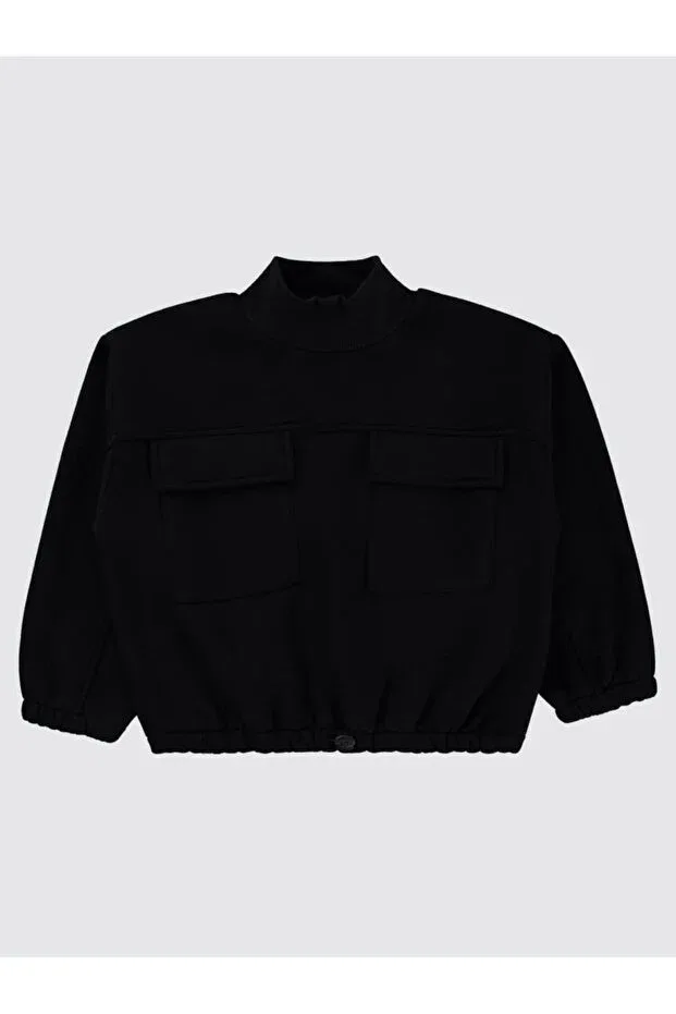 Детское худи для девочек с карманами Civil Girls, Black