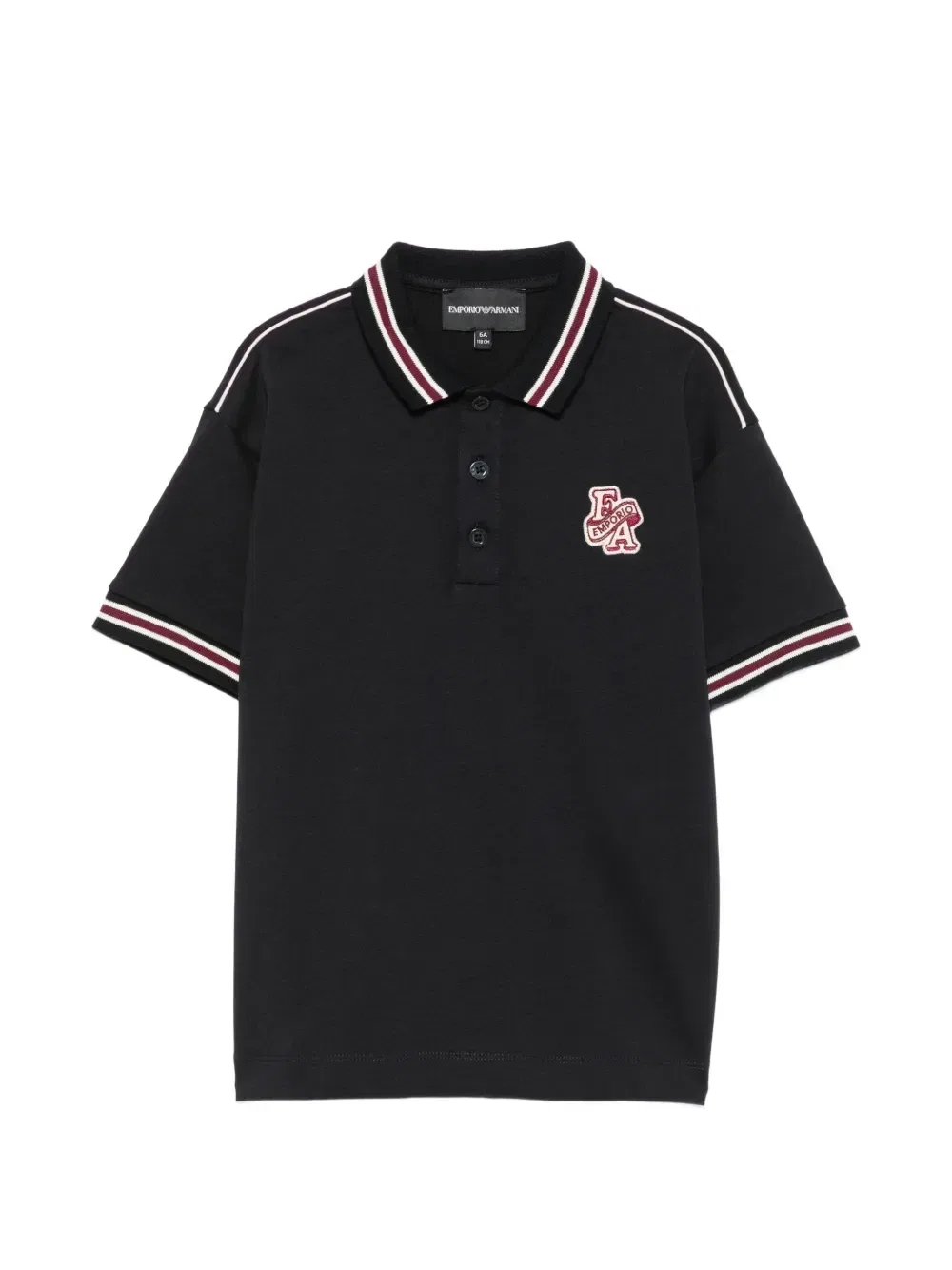 Рубашка-поло с логотипом и нашивкой Emporio Armani Kids, синий