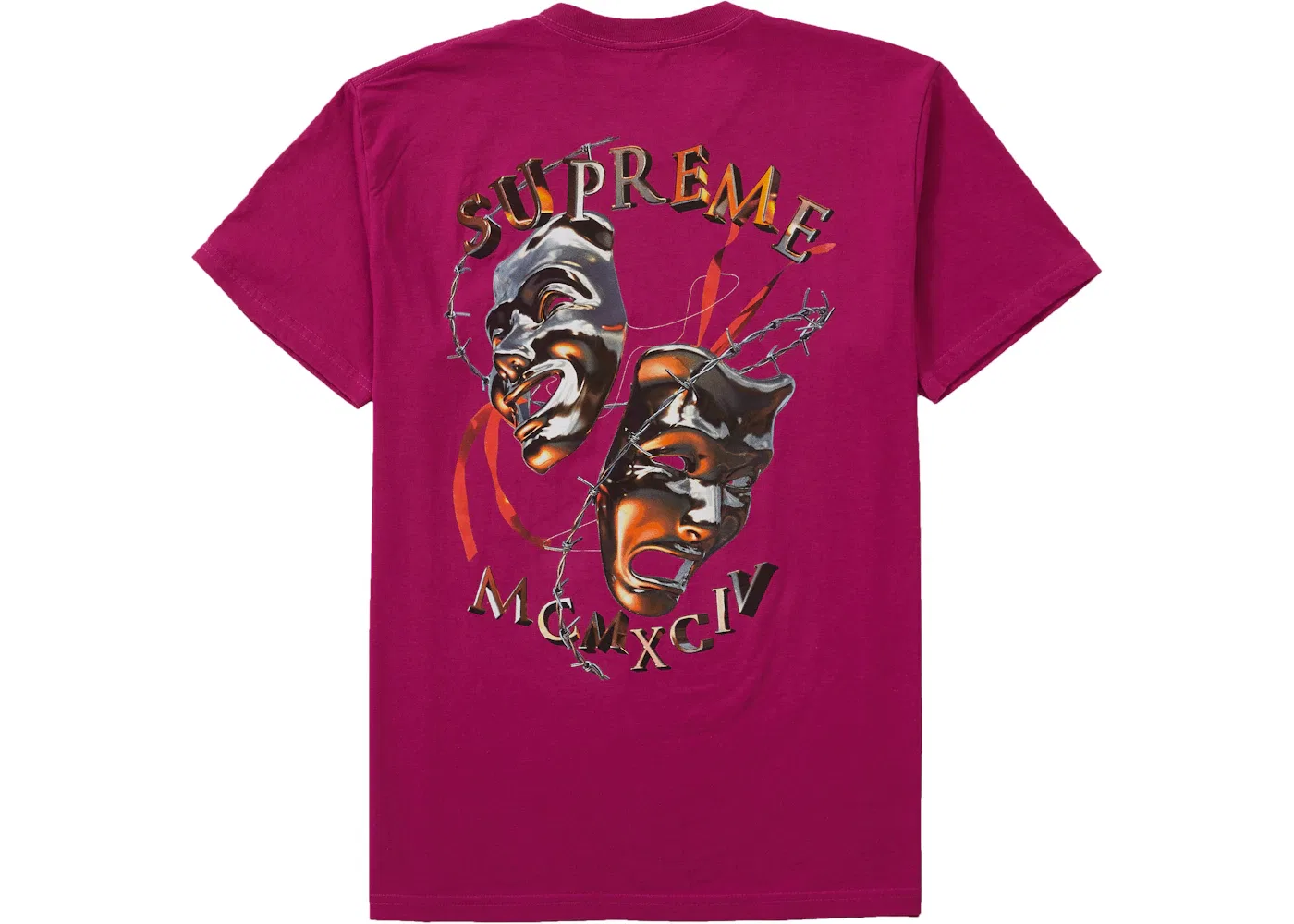 Мужская футболка с принтом Laugh Now Tee Supreme, Magenta — фото 2