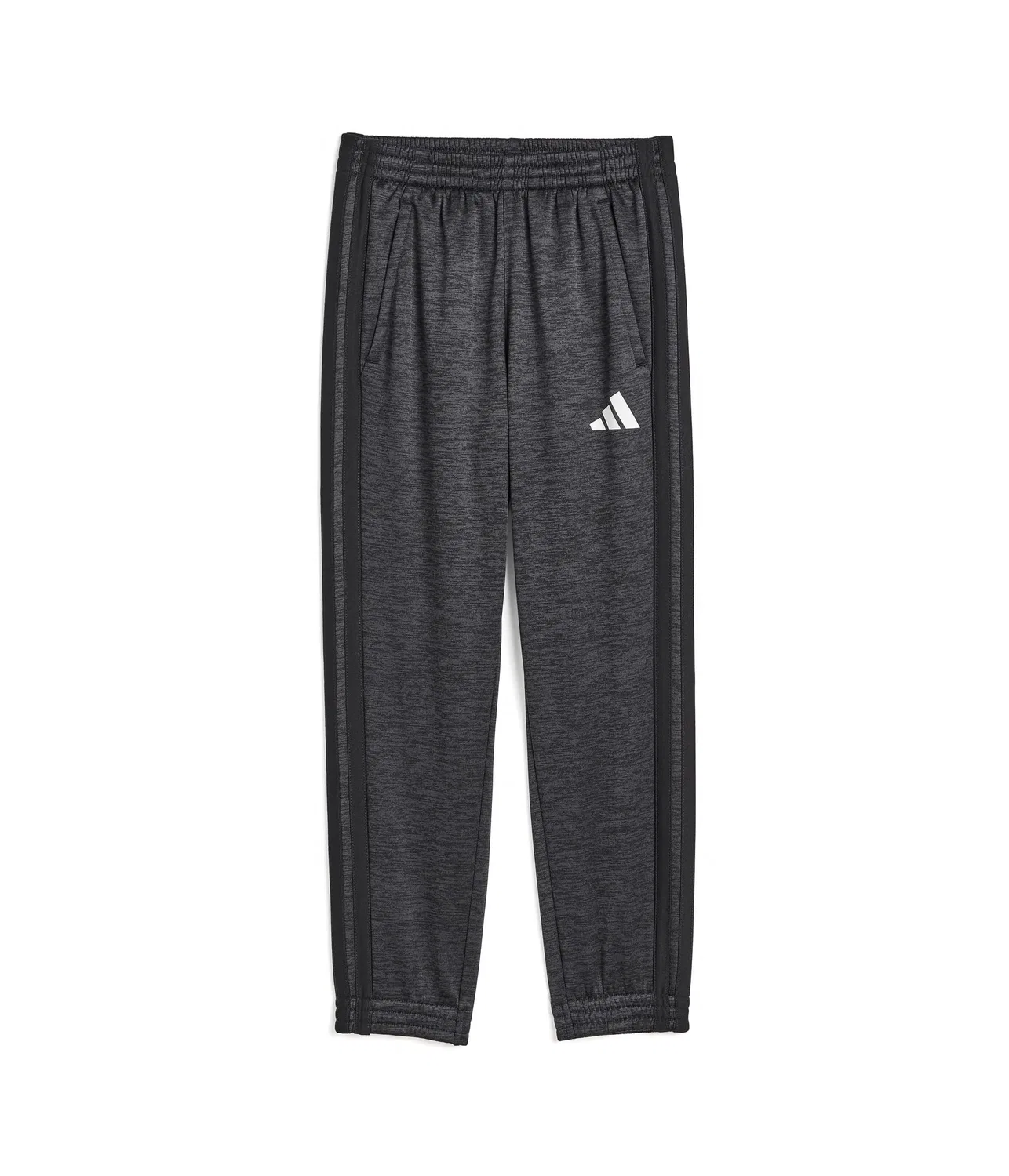 Спортивные брюки Training Essential из флиса с тремя полосками (для малышей/детей младшего возраста) Adidas Kids, Black Adi Heather