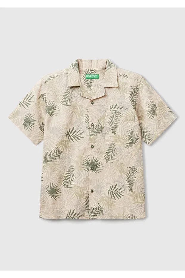Детская рубашка для мальчиков хлопковая Young shirt United Colors Of Benetton, Naturel