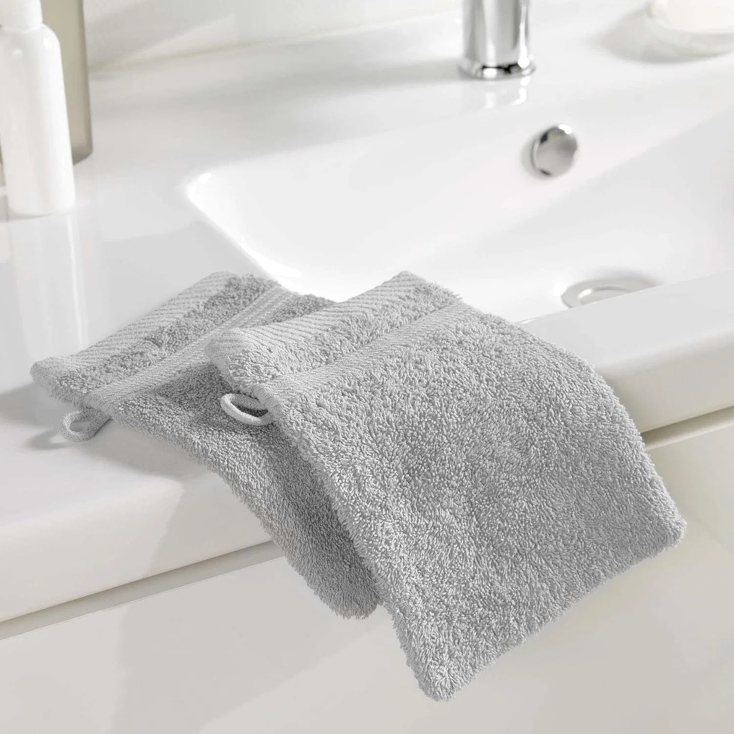 Махровые салфетки для лица, 2 шт, 15x21 см, Pearl Grey Douceur D'Intérieur — фото 2