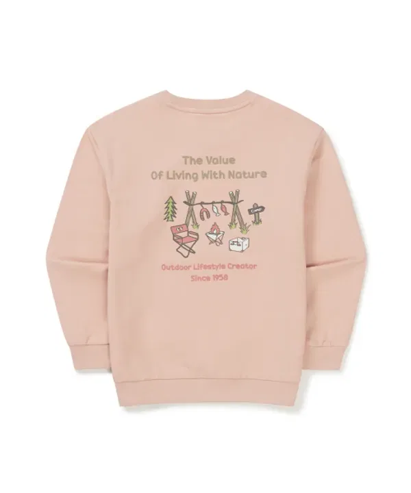 Свитшот детский для кемпинга, s25skfht80 Snowpeak Apparel Kids, светло-розовый — фото 3