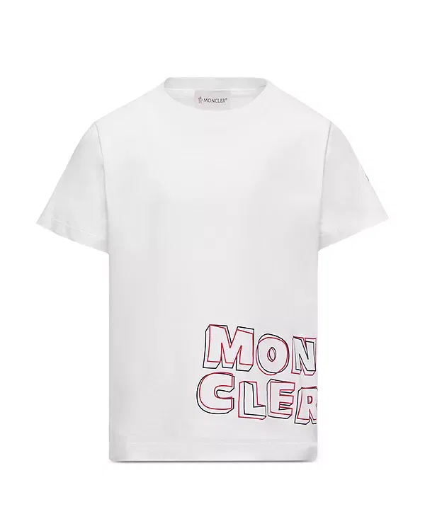Детская футболка для мальчиков с принтом Logo Tee Moncler, Natural — фото 3