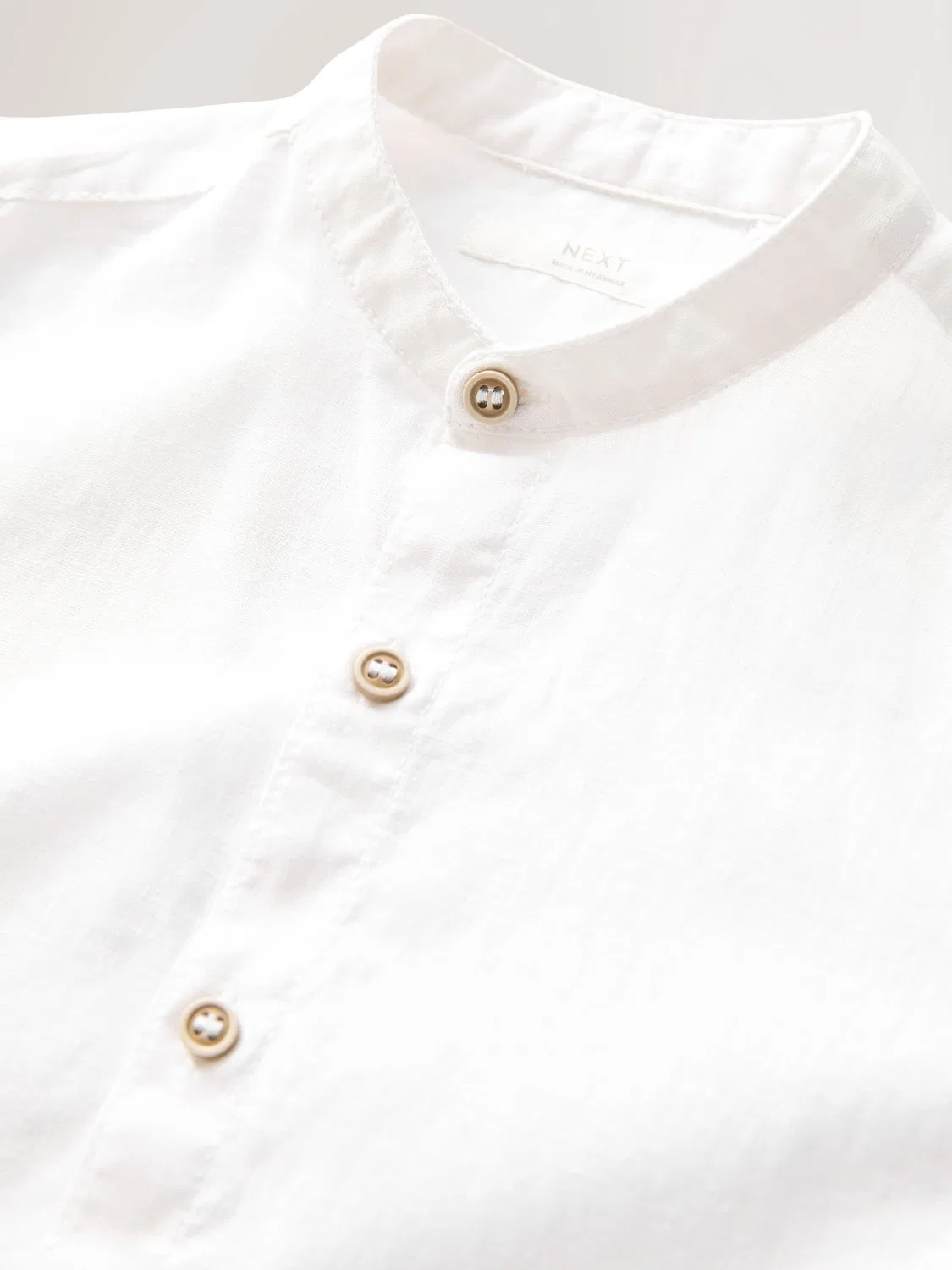 Рубашка с воротником гранд, модель Grandad Collar Next, кремовый — фото 3