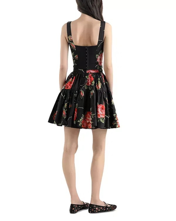 Женская юбка с принтом Rose Bouquet Print Dolce & Gabbana, Black Print — фото 3
