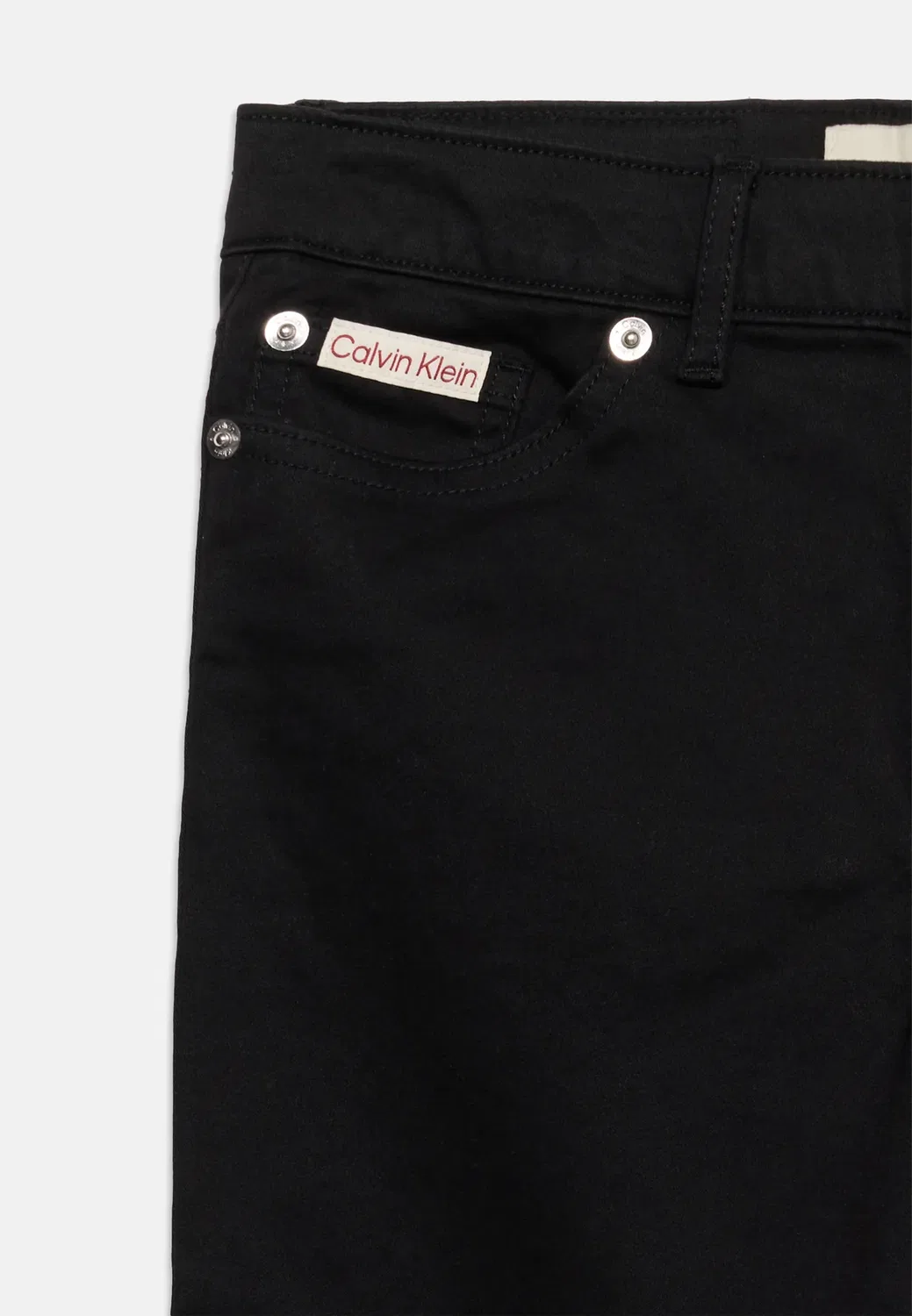 Атласные брюки-клеш - джинсы зауженного кроя Calvin Klein Jeans, Black — фото 4
