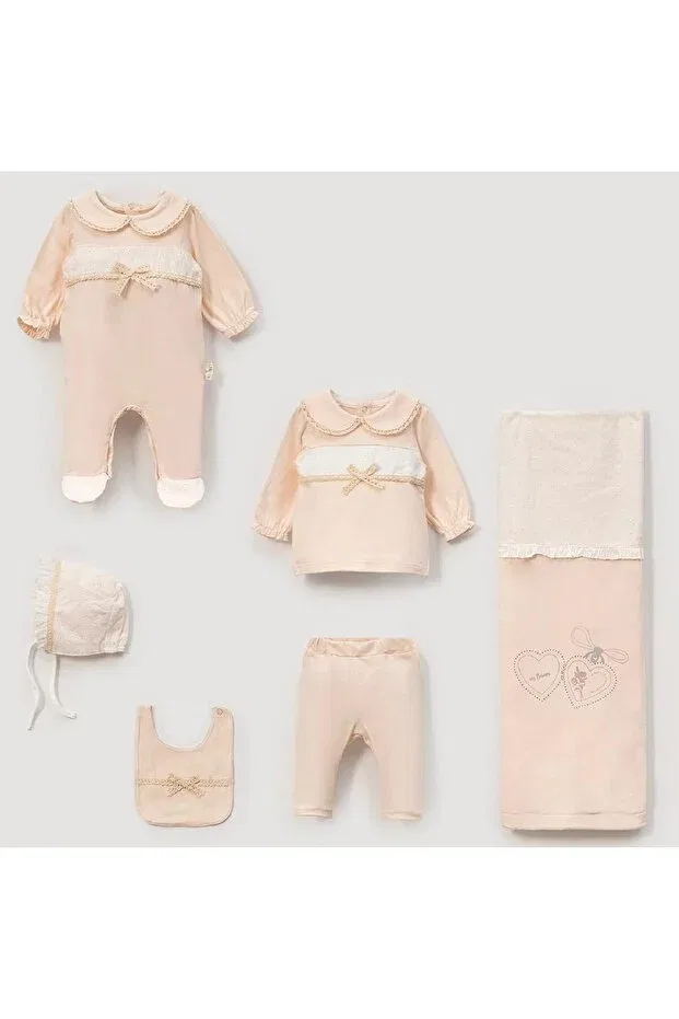 Детский комплект боди для новорожденных девочек с принтом My Flowers Heart-Shaped Cherub Baby, Salmon