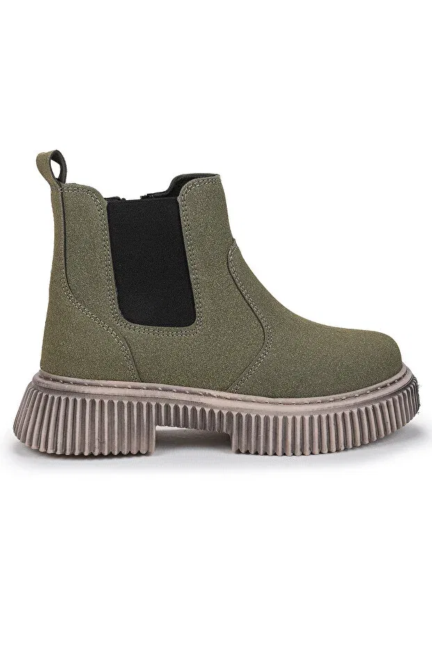 Детские ботинки для девочек на молнии Kiko Kids, Khaki — фото 4