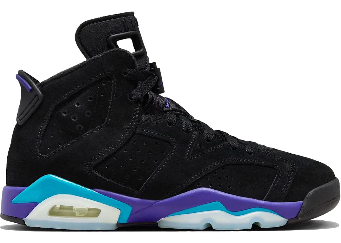 Детские кроссовки Lifestyle с перфорацией Jordan 6 Retro Jordan, Black/Bright Concord/Aquatone