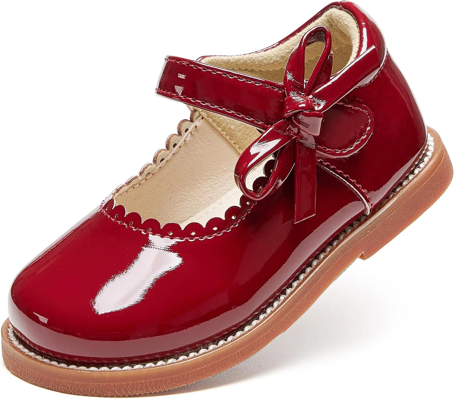 Детские оксфорды для девочек Mary Jane PHIRAMIN, Patent Leather Red