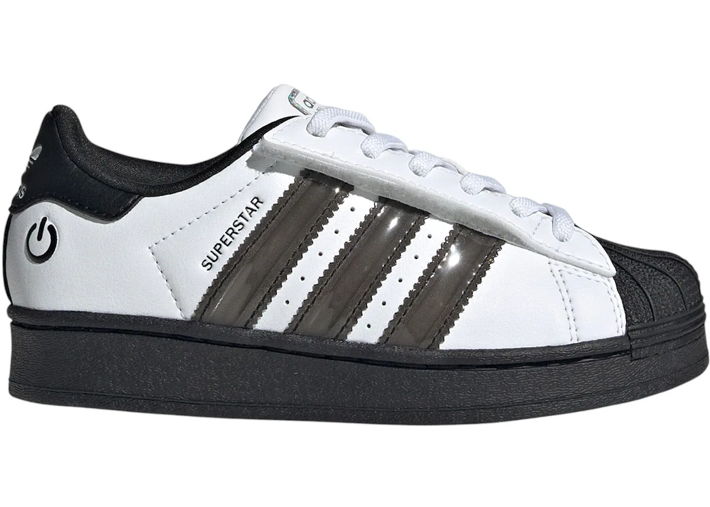 Детские кроссовки Lifestyle с подсветкой Adidas Superstar LED Lights Comfort Closure, Cloud White Core Black Cloud White