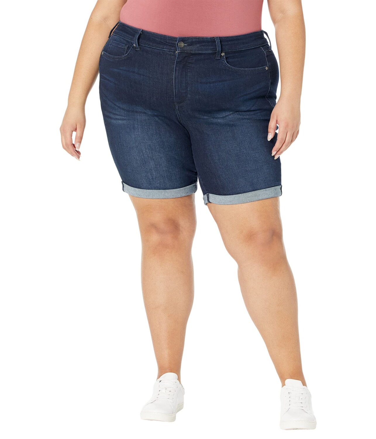 

Шорты NYDJ Plus Size, Plus Size Ella Shorts Cuffed w/ Heart Embroidered in Rapture