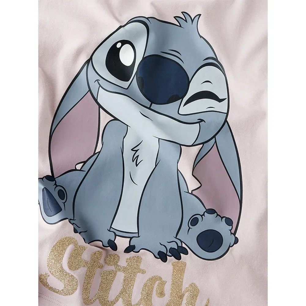 Детская футболка с коротким рукавом с принтом Stitch Box Wdi Name it, Beige — фото 3