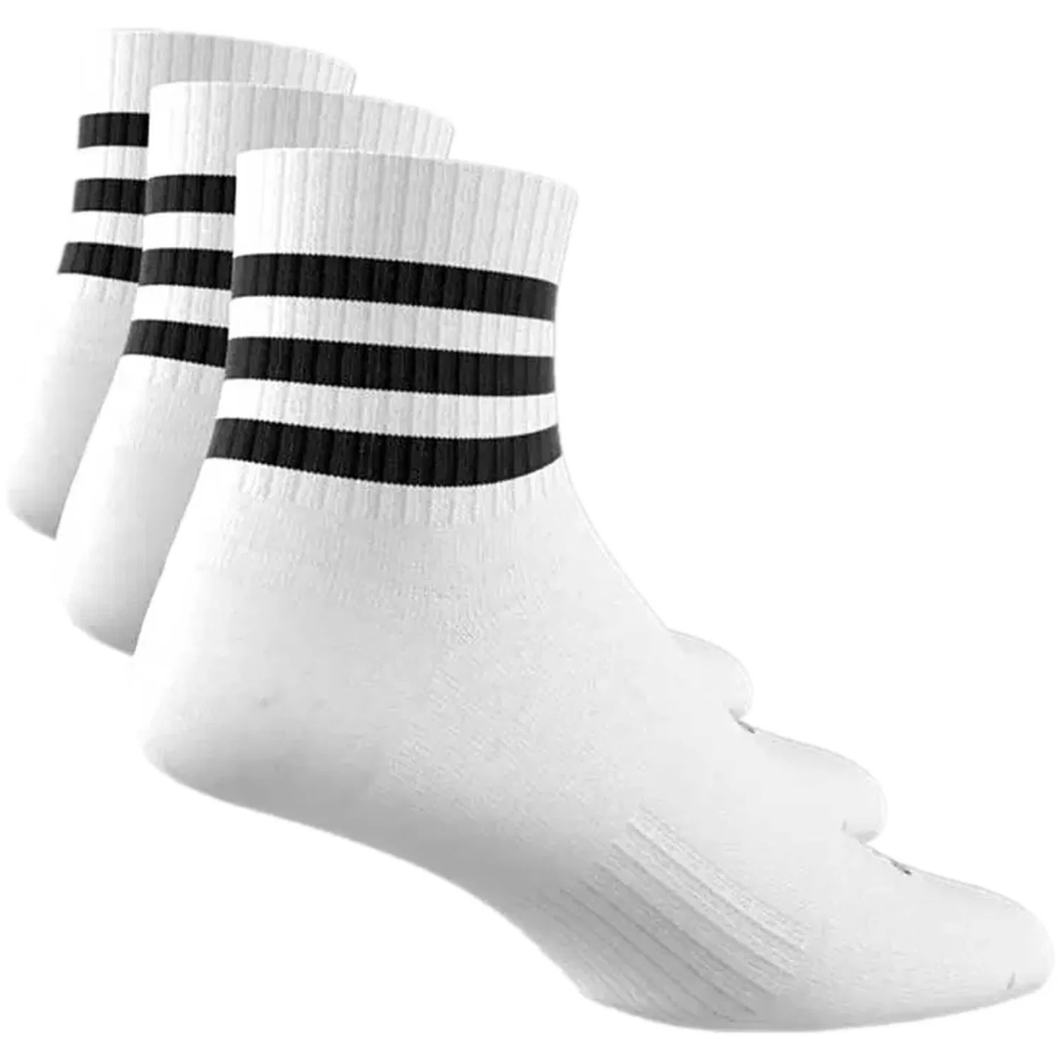 Мужские носки с принтом 3-Stripes Cushioned Sportswear Mid-Cut Socks 3P Adidas, Weiss — фото 4