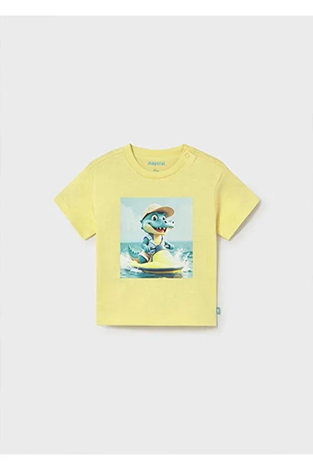 Детская футболка для мальчиков с принтом Summer baby boy printed tshirt Mayoral, Yellow