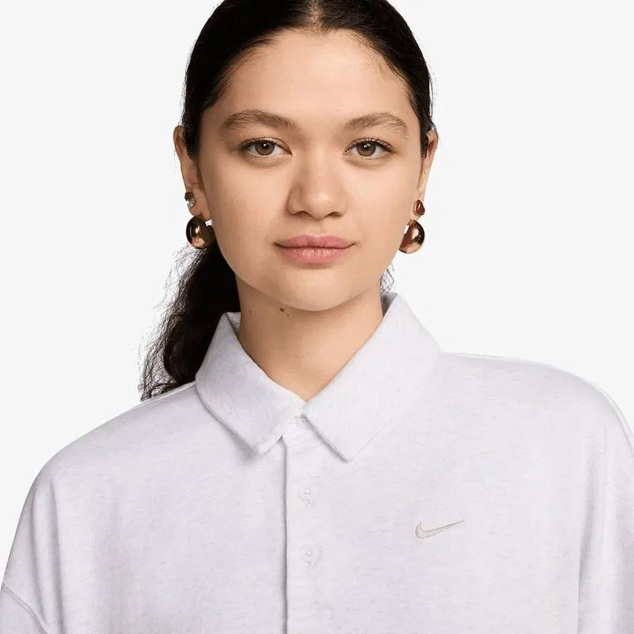 Женский свитшот Oversize с поло-воротником Essential Nike, Белый — фото 3