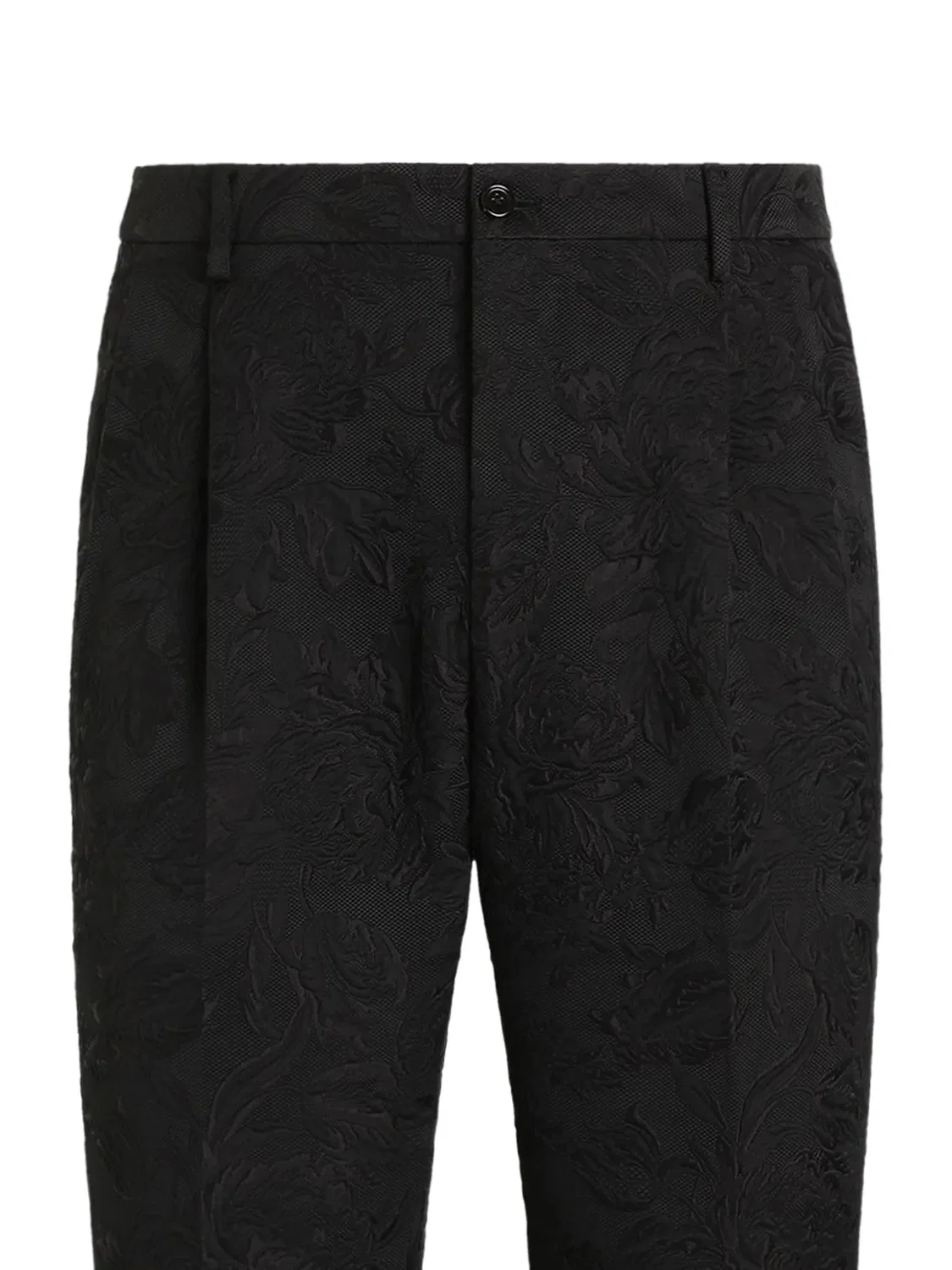 Брюки жаккардовые черные Dolce & Gabbana, черный — фото 2