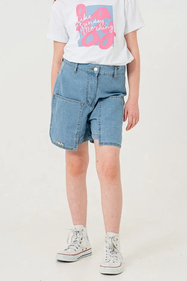 Детские шорты для девочек джинсовые Giyicem Tekstil, Light Blue