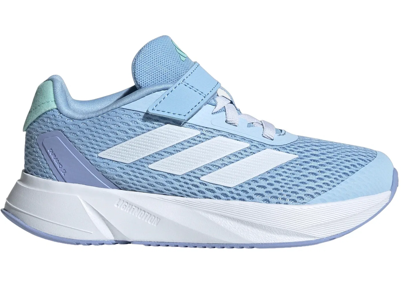 Детские кроссовки для мальчиков с сетчатым верхом Adidas Duramo SL, Glow Blue/Cloud White/Semi Flash Aqua