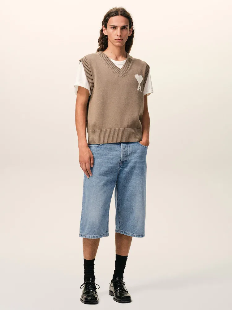 Шорты джинсовые Large Fit Bermuda AMI PARIS, Bleu