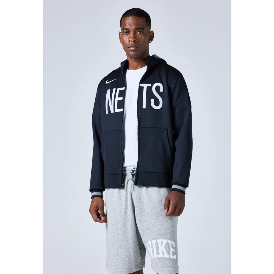 Худи мужское с капюшоном Nike NBA Brooklyn Nets Showtime Dri-FIT, Черный