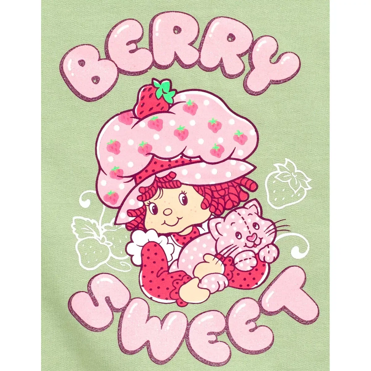 Детский комплект для девочек с принтом Berry Sweet Strawberry Shortcake, Pale Green — фото 4