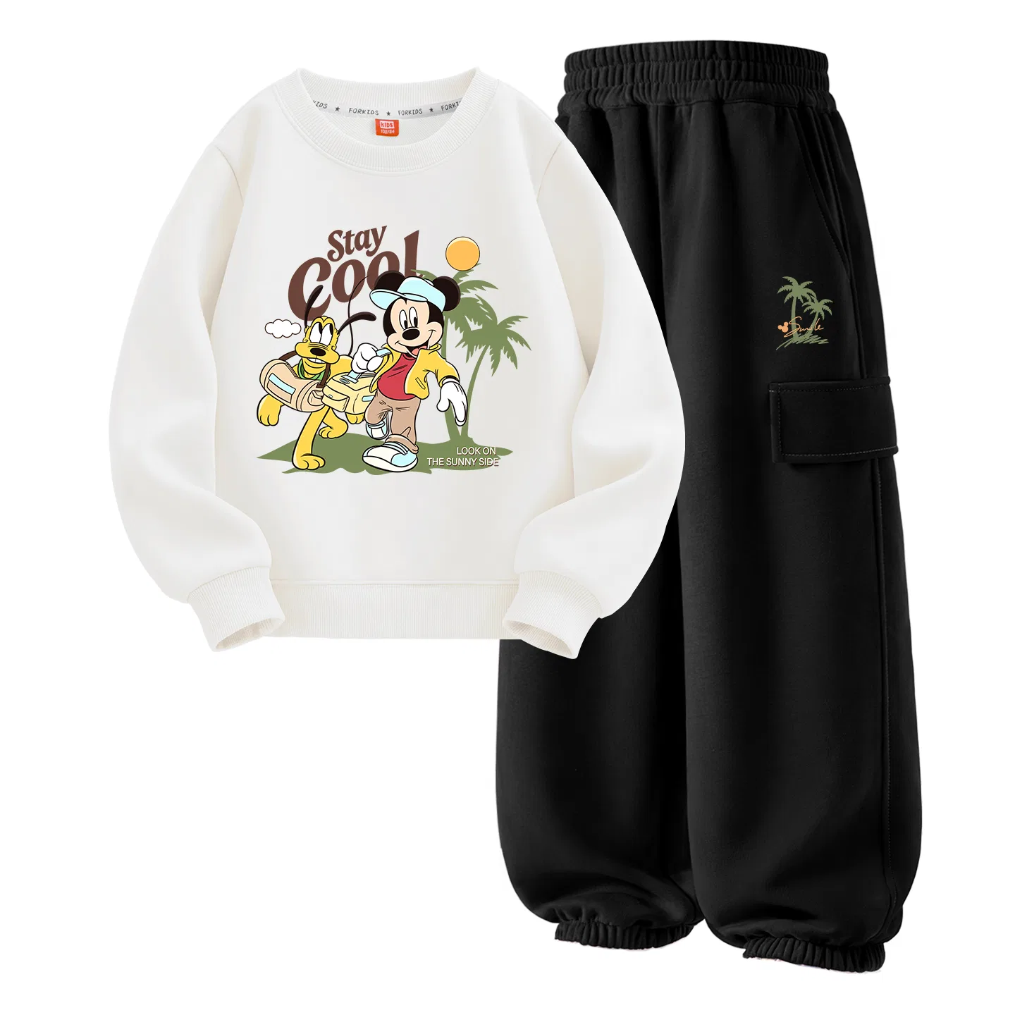 Детский спортивный комплект с принтом Disney Diyue Feng Qi White+Diyue Tree Mickey K Black, Diyue Feng Qi White+Diyue Tree Mickey K Black