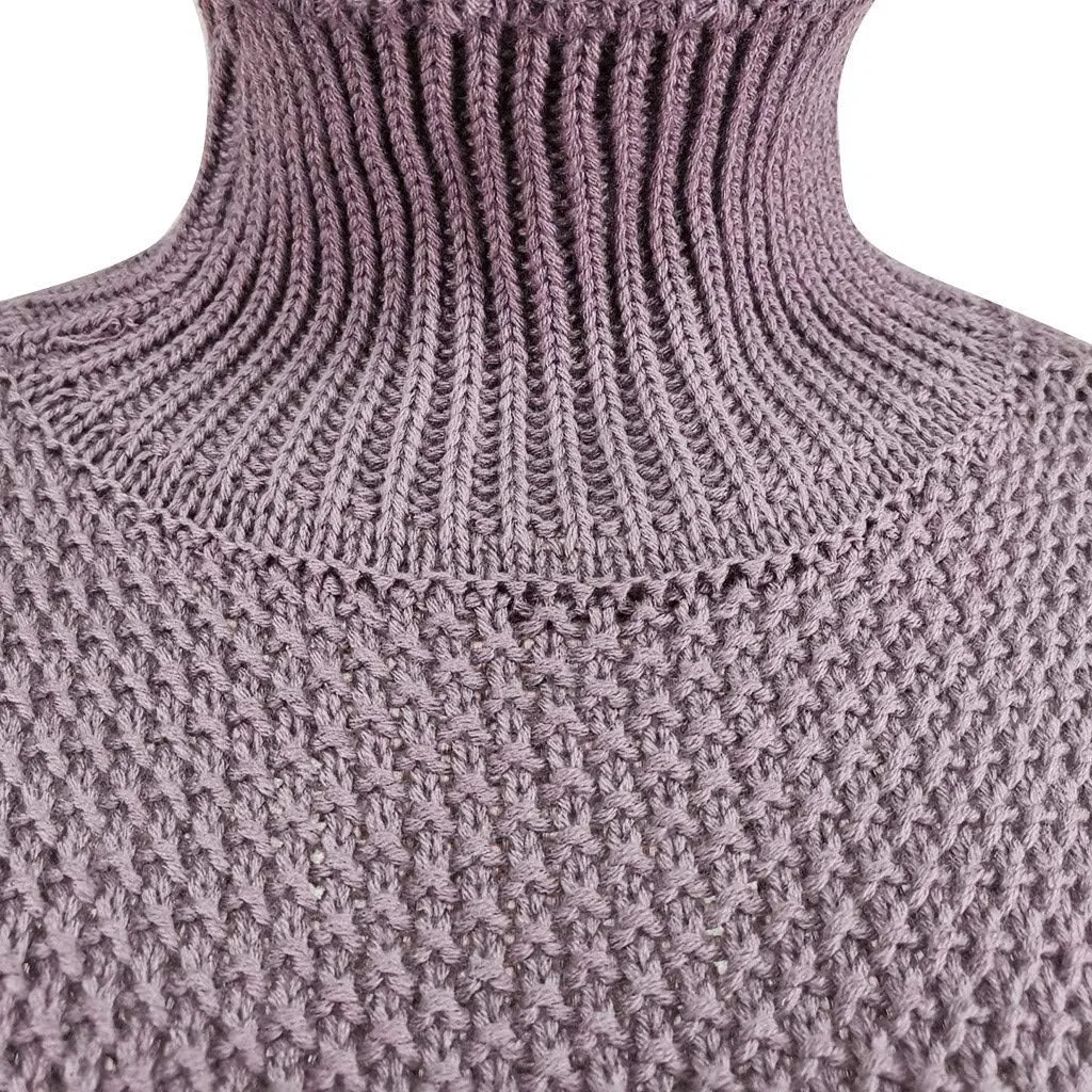 Женский свитер оверсайз с длинным рукавом, модель Batwing Long Sleeve, A05- Purple — фото 2