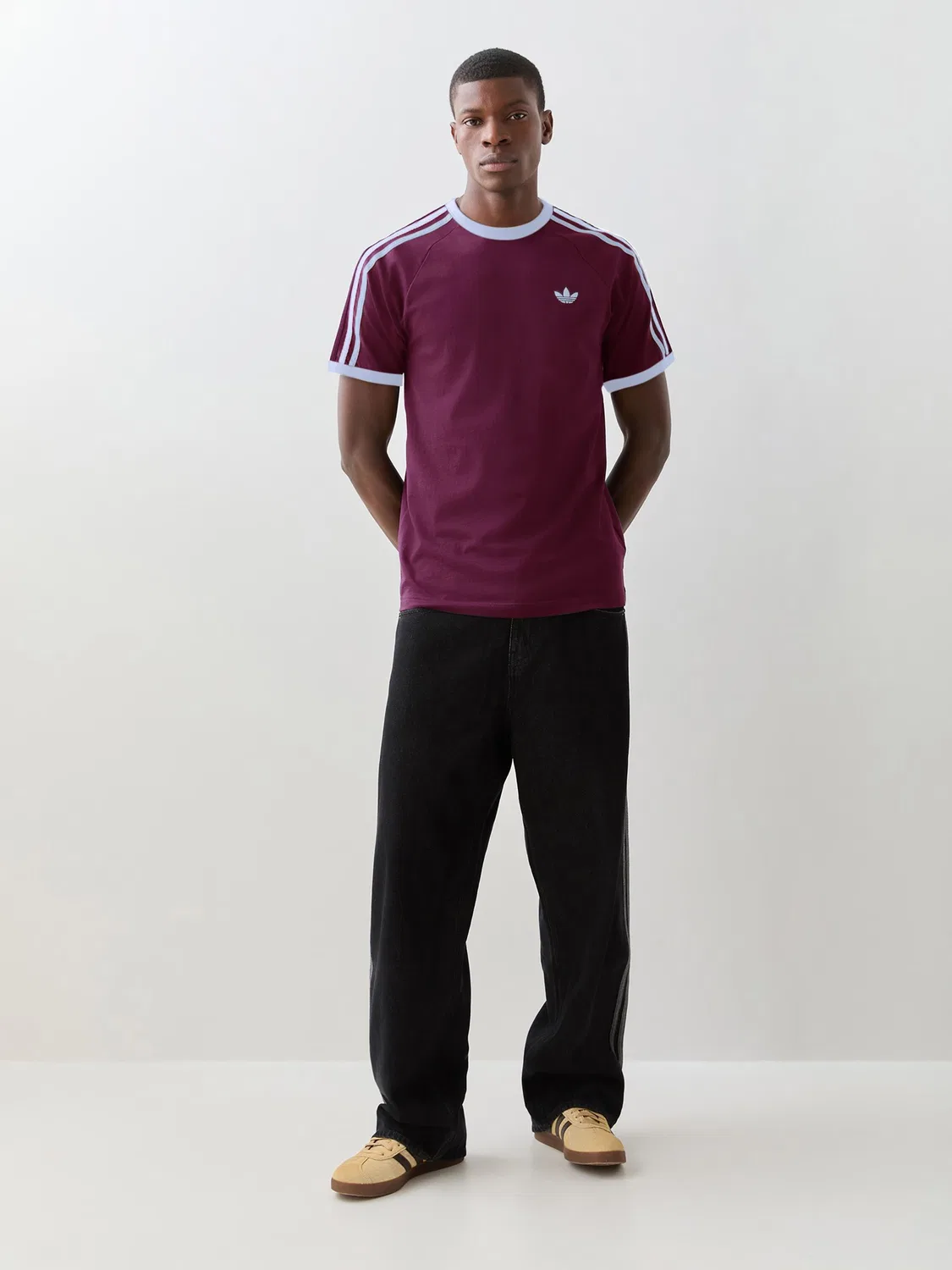 Футболка adidas Originals 3-Stripes Cali Tee, бордово-красный — фото 2